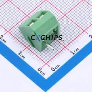 DB301S-5.0-2P-GN-S Screw Terminal Block Through hole Component (THT),P=5mm Connector 1x2P 5mm Green 2P - Product Image 2
