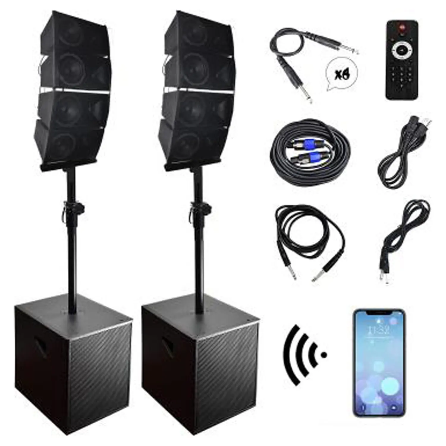 6000W 2*18" Subwoofer Professional audio Karaoke sets sound box PA speaker System active Subwoofer+Array Line Bocina Parlant