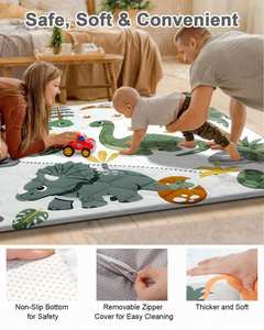 Tapete de Juego Súper Suave de 50x50 cm con Base Antideslizante Mejorada, Fácil de Limpiar, Lavable, para Bebés, Niños Pequeños y Recién Nacidos - Product Image 3