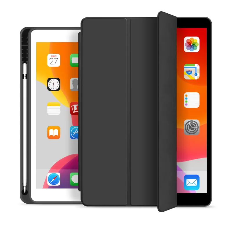 Trifold Weichen Bleistift Halter Fall Für iPad 10,2 2019 Fall Für ipad 7th Generation Fall PU leder Auto schlaf/ wake funktion