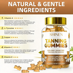 Gomitas Bronceadoras con Logotipo Personalizado, Suplemento Activado por Rayos UV, Vitamina C, Zinc, Gomitas <span class=keywords><strong>de</strong></span> <span class=keywords><strong>Melanina</strong></span> para <span class=keywords><strong>Bronceado</strong></span> para Mujeres - Product Image 5