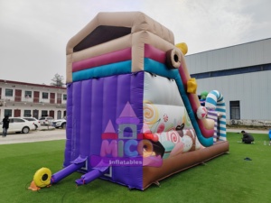 Château gonflable combiné toboggan et aire de jeux sur le thème du monde des bonbons, idéal <span class=keywords><strong>pour</strong></span> les fêtes d'enfants et la <span class=keywords><strong>location</strong></span> commerciale - Product Image 3