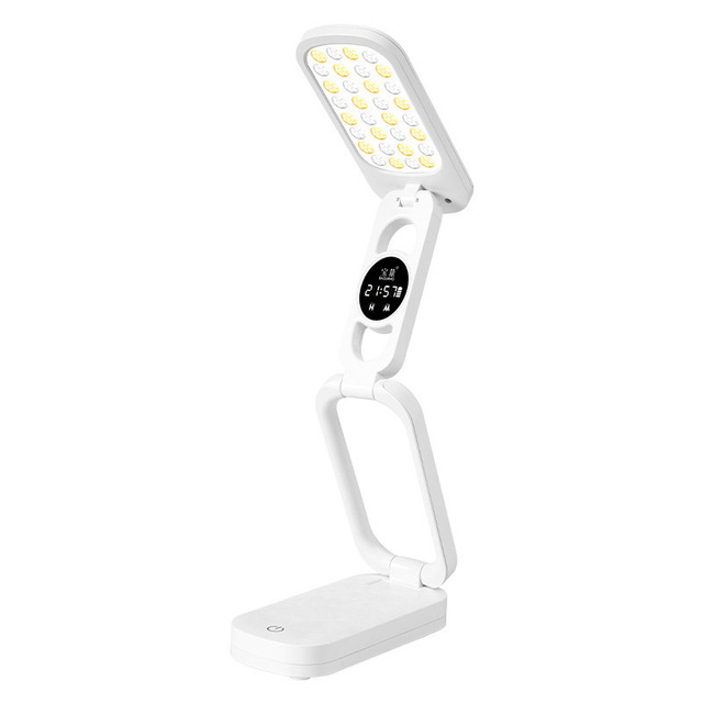 Portable Foldable Modern Plastic LED Desk Lamp Touch Control Dimmable Eye Protection 6000K Daylight High CRI 80 Student Study