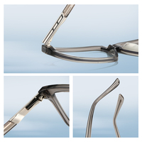 Monture de lunettes carrée unisexe FALAIER TR90 anti-lumière bleue, style européen et américain, sans correction, tendance mode