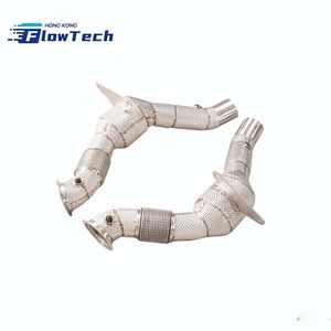 Downpipe en acier inoxydable T304 avec bouclier thermique pour Ferrari 488 3.9T V8 Race - Product Image 4