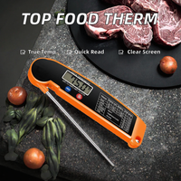 Thermomètre numérique pliable pour cuisine, lecture instantanée avec guide de tableau des températures