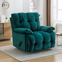 Fauteuil inclinable manuel moderne pour la détente à domicile, avec fonction rotative, revêtement en tissu rembourré de coton
