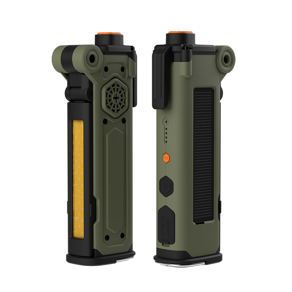 Foldable Rechargeable Work Lights Led Multi Function Car Emergency Light with SOS Alarm and Seatbelt Cutter