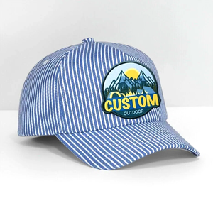 หมวกแก๊ปเบสบอลวินเทจปักโลโก้แบบสามมิติ  ทรงแข็งแรง คุณภาพสูง 5 ชิ้น  ลายทาง  ผ้าฝ้าย 100% สไตล์เรโทร - Product Image 1