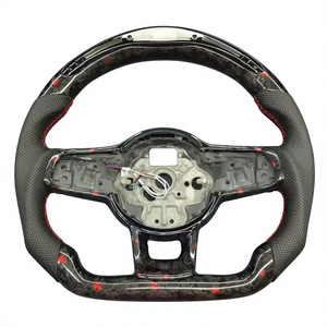 Volante de Cuero Gamuzado con Base Plana y Detalles de Fibra de Carbono para V/W <span class=keywords><strong>Golf</strong></span> <span class=keywords><strong>7</strong></span> GTI MK7 2015-2021 GTD Performance - Product Image 2