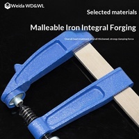 Pince à serrage rapide WEIDA 50-120 mm en acier léger pour le travail du bois avec poignée ronde en PP, qualité industrielle WH30800
