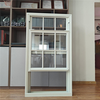 Remplacement de fenêtre DEMEA de style américain avec grilles personnalisées pour un look classique, faible entretien, rupture de pont thermique, aluminium à guillotine simple