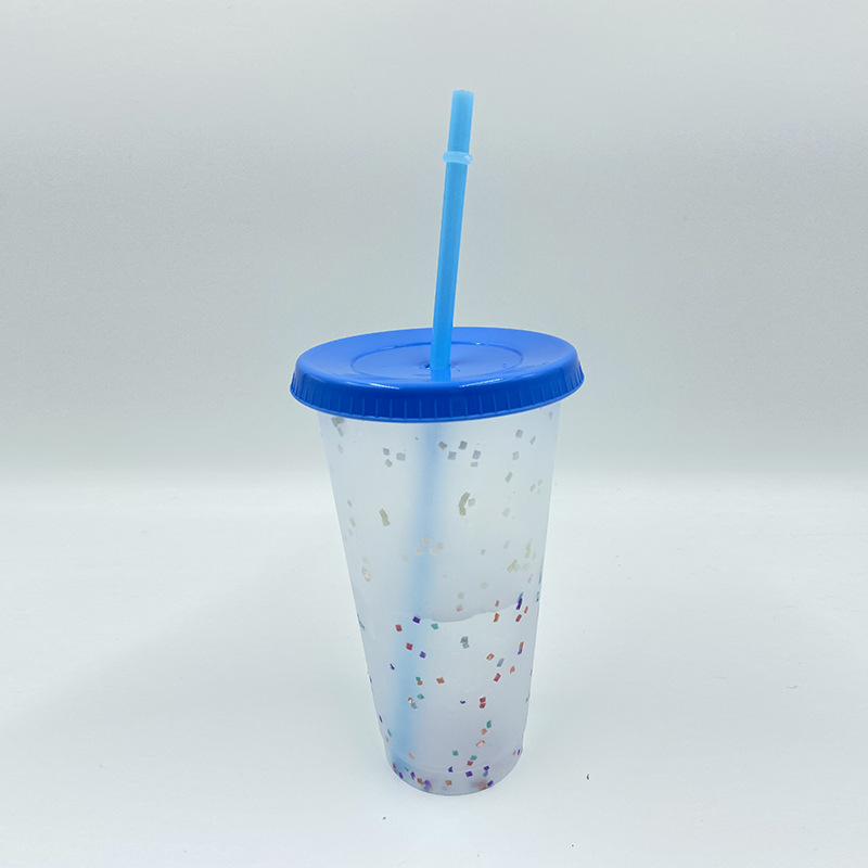 24oz Hot Color Changing Cups With Lids And Straws Bpa Free Plastic Magic Mug Color Changing Confetti Cup 16 oz