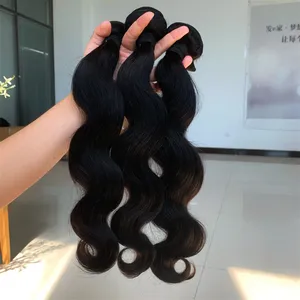 Natural Black 10A Body Wave Human Hair Bundles Wholesale Bulk Silky Brazilian Bundles Hair Weft for Black Women Daily Use