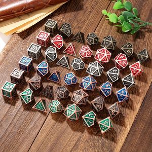 ヴィンテージ風ドラゴン彫刻メタルダイスセット 7個入り 亜鉛合金多面体 ダンジョンズ＆ドラゴンズ RPG DND ダイス テーブルトップボードゲーム用 - Product Image 4