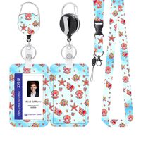 Porte-badge rétractable en plastique imprimé UV, style marin, avec boucle coulissante facile, pour cartes d'identité et de visite, usage professionnel