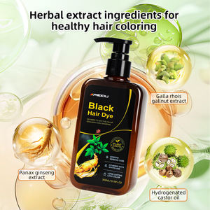 Coloration capillaire en gros 3 en 1 à base de plantes Ginseng biologique naturel Couvre les cheveux blancs et gris Permanent Sans ammoniaque Crème colorante pour cheveux noirs - Product Image 5