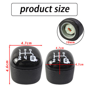 Fiat Panda Gear <b>Shift</b> <b>Knob</b> Black Leather 5-Speed Ergonomic Car Gear Lever Accessory - Product Image 3
