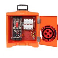 Boîtier de distribution triphasé portable DZ15 avec protection contre les fuites, sortie 32A, coque ABS orange, indice de protection IP54, verrouillage anti-effraction pour