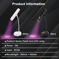 Lampe UV LED compacte 2-en-1 avec support flexible et lumière portative détachable