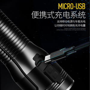 แลงมิงซีไฟฉาย LED 12W อลูมิเนียมอัลลอยด์แบบชาร์จไฟได้สำหรับใช้งานกลางแจ้งพร้อมฟังก์ชั่นหรี่ไฟ - Product Image 2