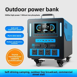Estación de Energía Portátil Comercial de 5000W para Puestos de Calle y Eventos en Vivo, Sistema de Almacenamiento de Energía de Alta Potencia 220V con Batería LiFePO4 - Product Image 1