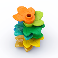 Bebricks 32607 Pièces de construction Plaque de base ronde 1x1 avec 3 feuilles Pièces de construction en briques Pièces colorées Jouets