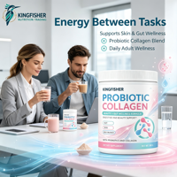 Poudre de collagène à marque privée avec probiotiques, saveur baies, peptides hydrolysés pour l'éclat de la peau et supplément beauté en poudre