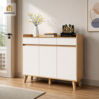 Meuble à chaussures HarmTai 3 tiroirs 3 portes, style scandinave, pour chambre et entrée, avec poignée dissimulée, 5 pieds, écologique, pour couloir