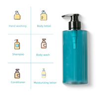 Vente en gros de flacons de lotion cosmétique en plastique PET transparent bleu de 500 ml, 200 ml, 250 ml pour lotion corporelle
