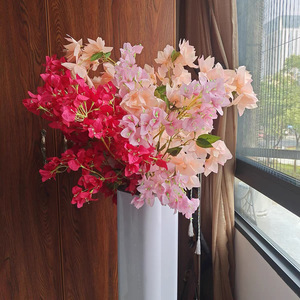 Flor Artificial de Buganvilla de Seda de 100 cm de Altura, Simulación Realista para Decoración del Hogar y Arreglos de Boda - Product Image 1