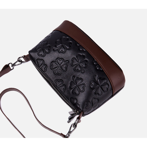 Sac à bandoulière ZENOS élégant en cuir véritable avec texture cuir, design tendance à motif floral, sac de transport sous le bras pour les trajets quotidiens - Product Image 6