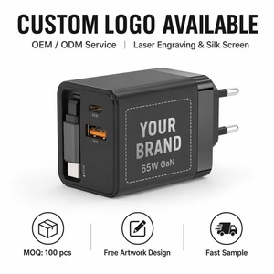 65W GaN <b>USB</b> Wall Charger Dual Port Type-<b>C</b> <b>Adapter</b> Fast Charging Power Supply for Laptop Phone Tablet - Product Image 6