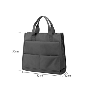 Sac fourre-tout personnalisé noir avec compartiment pour ordinateur portable en toile de coton imperméable - Product Image 4