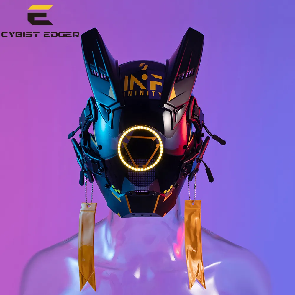 Fütüristik maske altında 100 fütüristik airsoft punk maskesi cyberpunk maskesi ses değiştirici