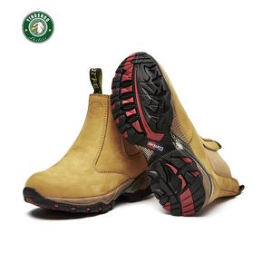 Bota de trabajo de construcción con punta de acero de 6 pulgadas, zapatos de trabajo de cuero de trigo para seguridad de hombres - Product Image 3
