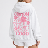 Ensemble 2 pièces surdimensionné pour femme, personnalisé, en coton, imprimé floral, avec logo personnalisé, sweat à capuche et short décontracté, ensemble de survêtement sportif