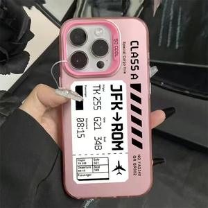 Coque de téléphone de conception d'étiquette de <span class=keywords><strong>carte</strong></span> d'<span class=keywords><strong>embarquement</strong></span> de mode pour <span class=keywords><strong>iphone</strong></span> 16 couverture rigide de protection dégradée givrée pour <span class=keywords><strong>iphone</strong></span> 15 14 13 12 11 - Product Image 2