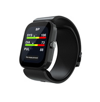 Montre connectée noire pour la pression artérielle, moniteur de fréquence cardiaque, dispositif de suivi de la santé portable pour usage domestique