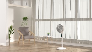 Ventilatore solare ricaricabile a 3 pale con pannello e batteria, alimentato a corrente alternata/continua 10V. - Product Image 6