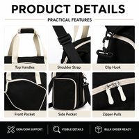 Sac de sport personnalisé en sergé imperméable pour pickleball avec compartiment à chaussures, couleur personnalisable, OEM