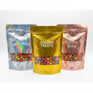Sachet Doypack Premium 16oz en Film Métallisé Menthe Crème avec Fermeture Ziplock, Barrière Anti-odeur, Approuvé FDA, pour la Restauration - Product Image 1