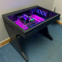 New Hot Sale Tempered Glass Desk Top RGB PC Case and Desk Two in One Combo Computer Case Tower Gaming Table