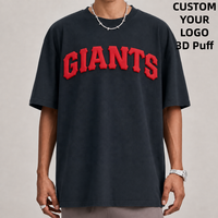 T-shirt personnalisé avec logo, coton vierge de haute qualité, impression 3D en relief, T-shirt décontracté à manches courtes pour homme, T-shirt uni surdimensionné pour homme