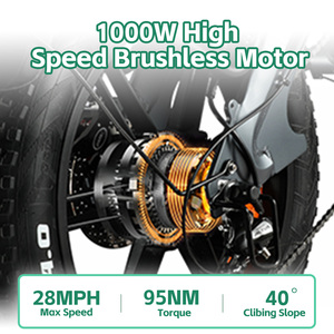 2023 nueva <span class=keywords><strong>bici</strong></span> híbrida eléctrica bicicleta gorda de la gama larga e del neumático 1000W 48V 17,4 AH de 20 pulgadas - Product Image 5