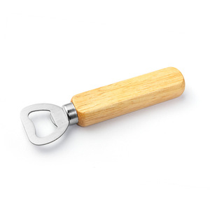 Ouvre-bouteille à manche en bois, ouvre-boîte à bière créatif, ouvre-bouteille domestique en acier inoxydable, vente en gros de vins - Product Image 1