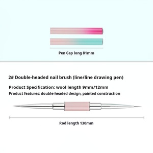 Juego de cepillos de uñas de doble cabezal con mango metálico, cepillo de uñas de doble propósito de un solo trazo, especial para salón de uñas, compatible con logotipo personalizado - Product Image 5