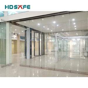 ฮาร์ดแวร์ประตูระบบพับประตูที่เหมาะสมสแตนเลสภายใน Frameless แก้ว Foshan พาร์ทิชันที่สามารถเคลื่อนย้ายประตูพับราคา - Product Image 5