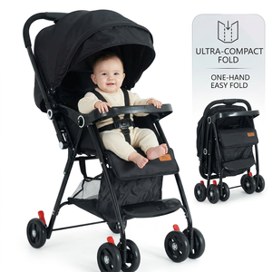 Carriolas de Acero para Bebés, Ligeras, Enfocadas en la Seguridad, Cinturón de Seguridad de 3 Puntos, Plegables, Capacidad de Carga de 20 kg, para Niños Pequeños de 3 Años - Product Image 1