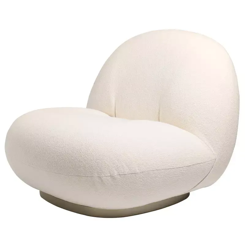 モダンなデザインの椅子家具リビングルーム白いリクライニングチェアソファチェアブークルスイベルラウンジチェア用リビングルームホテル